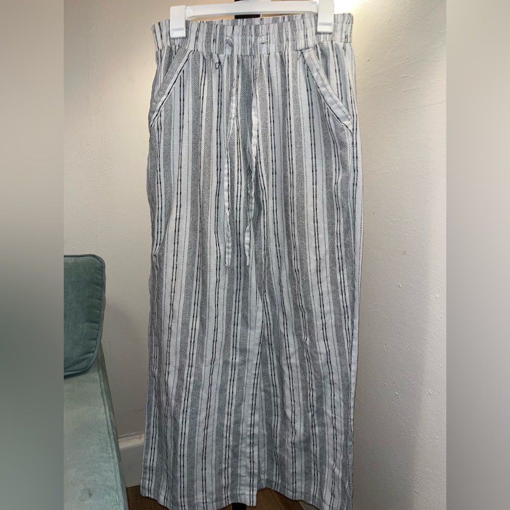 Striped canvas pants